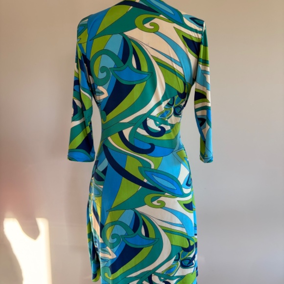 Mare Blu, Size Large, Blue, green, and white printed dress. - Picture 3 of 3
